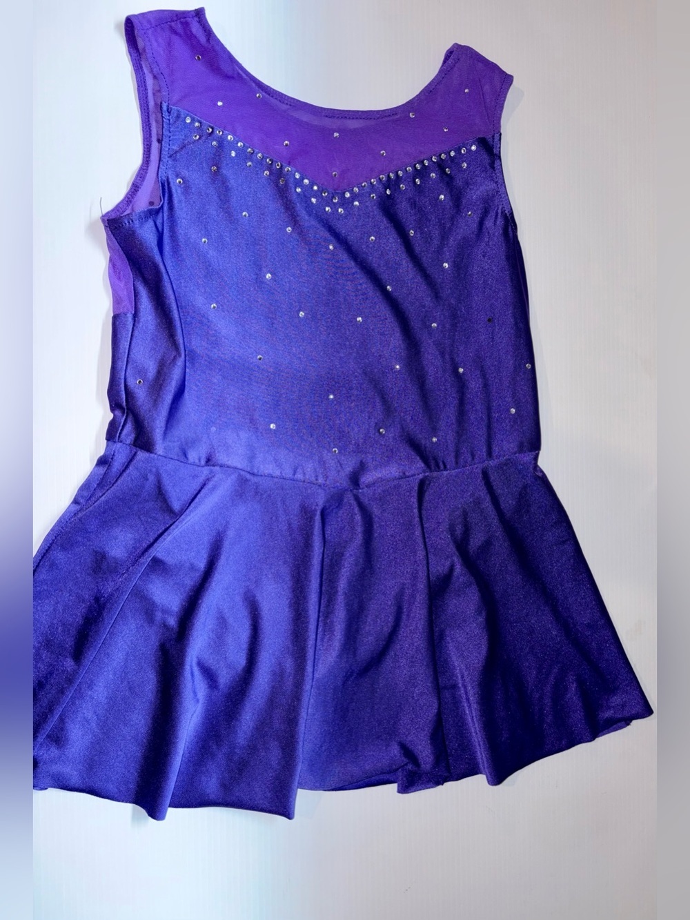 Girls Purple Sparkle Figure Skating Dress